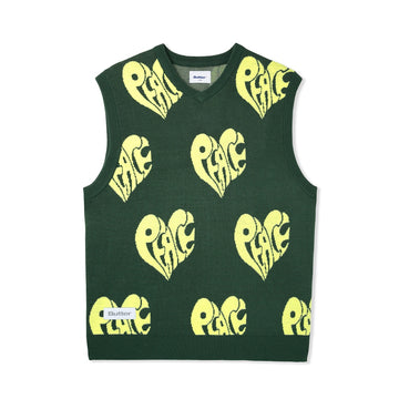 Peace Knit Vest - Forest