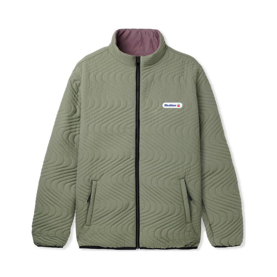 Quilted Reversible Jacket - Army/Berry