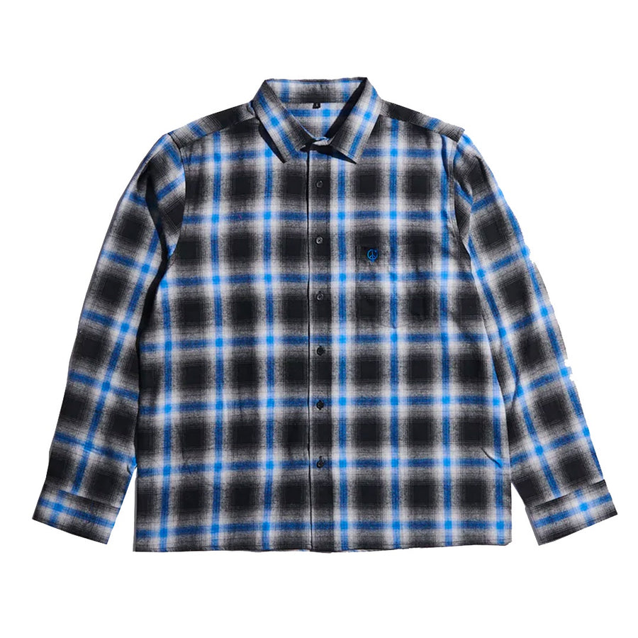 Shadow Plaid Flannel Shirt - Blue/Black