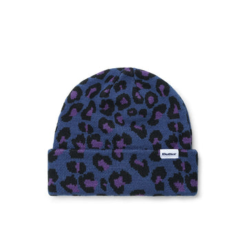 Leopard Beanie - Navy