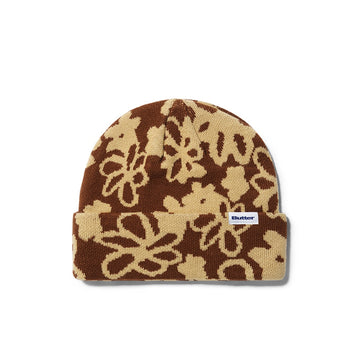 Flowers Beanie - Brown