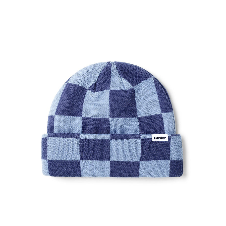 Checkered Beanie - Navy / Slate