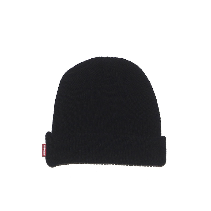 Solid Cotton Beanie - Black