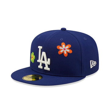 LA Dodgers MLB Flower Blue 59FIFTY Fitted Cap