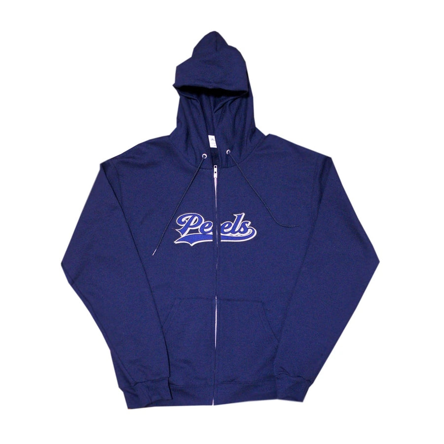 Split Logo Zip Hood - Blue