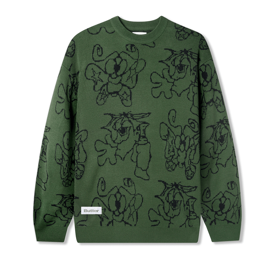 Spray Knit Sweater - Forest