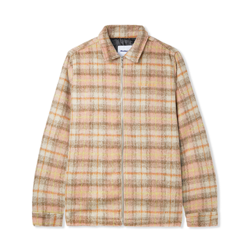 Plaid Flannel Zip Thru Shirt - Bark/Stone