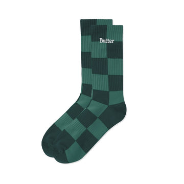 Tonal Checkered Socks - Forest