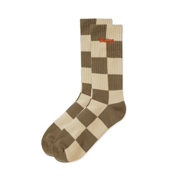 Tonal Checkered Socks - Natural