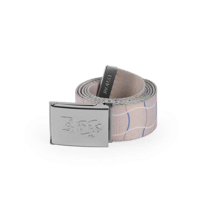 Wave Checkered Belt - Gray Cream
