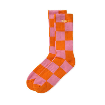 Checkered Socks - Orange / Peach