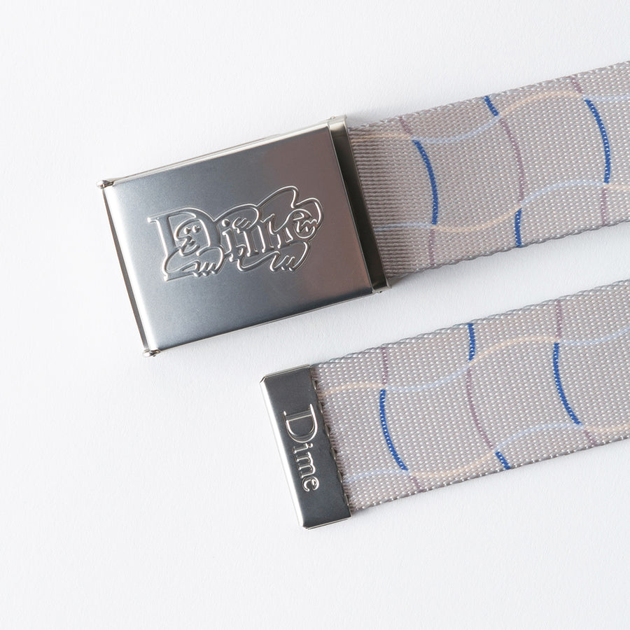 Wave Checkered Belt - Gray Cream