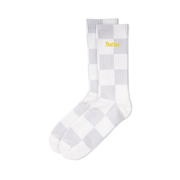 Checkered Socks - Light Grey