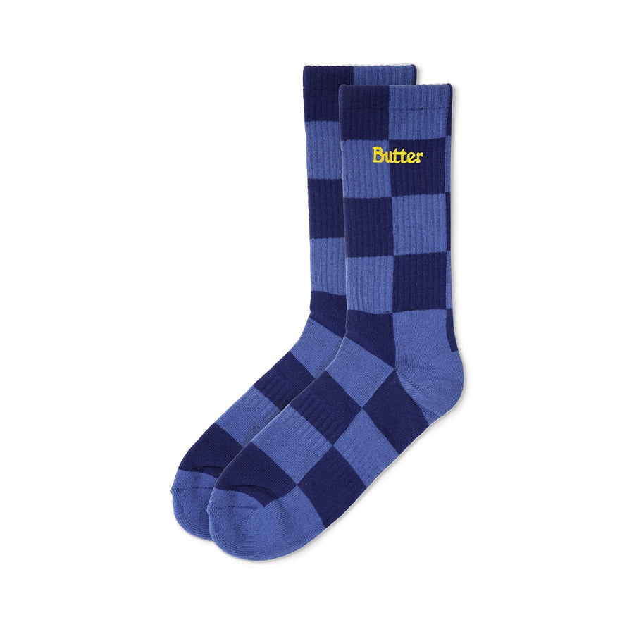 Checkered Socks - Navy