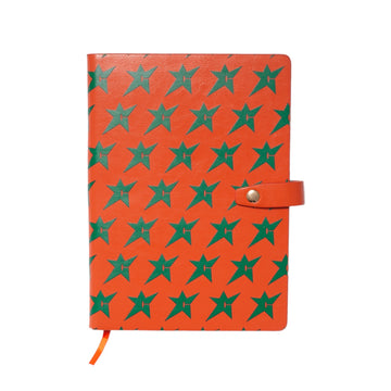 Leather Journal - Green/Orange