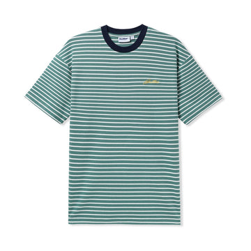 Parks Stripe Tee - Evergreen/White