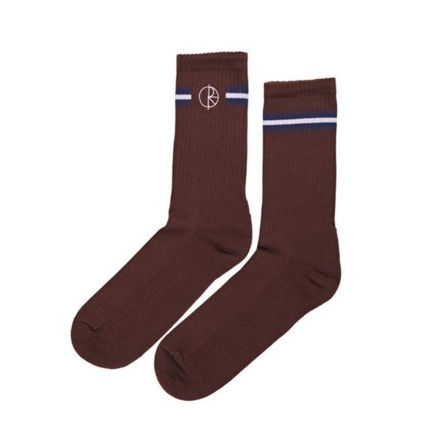 Stroke Logo Socks - Brown/Navy/White