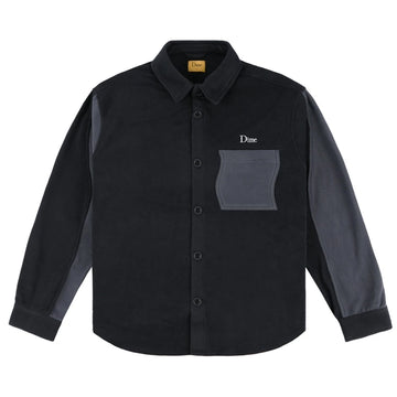 Polar Fleece Button Up Shirt - Black