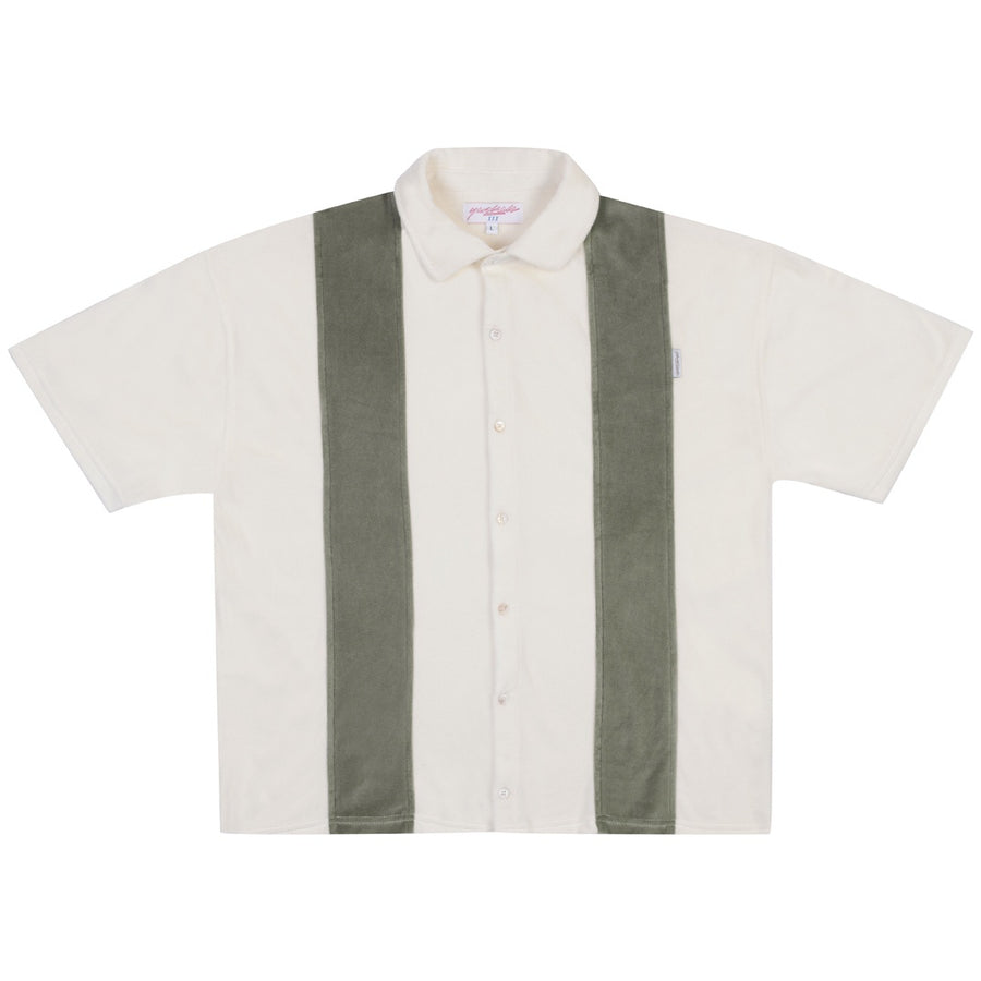 Velour Club Shirt - Cream/Moss