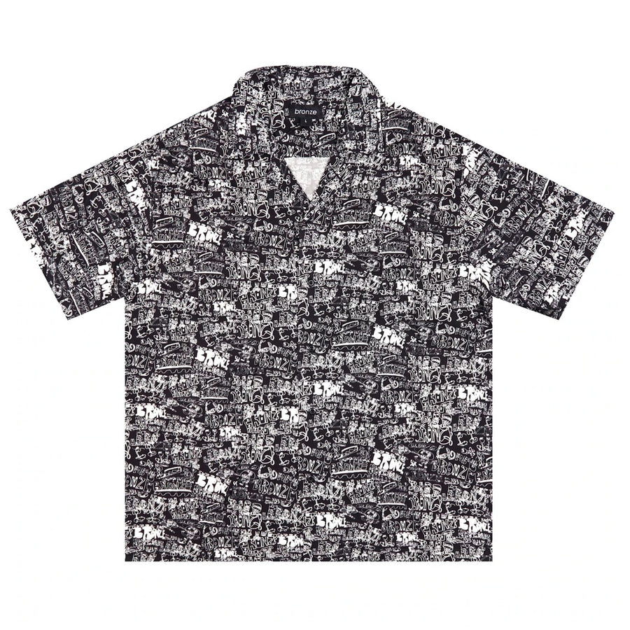 Scribble Rayon Shirt - Black
