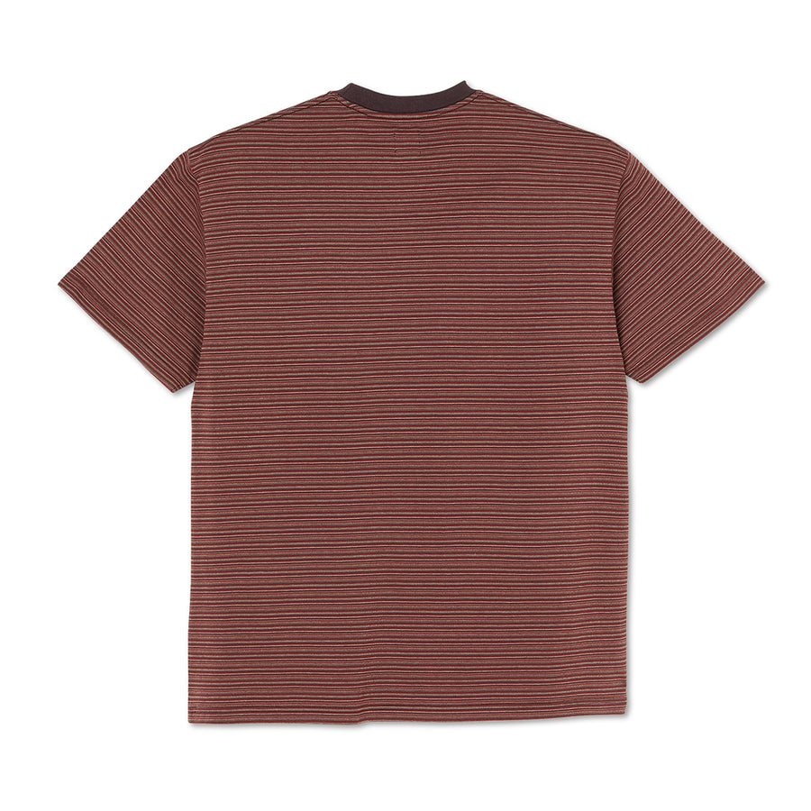 Dizzy Stripe Tee - Bordeaux