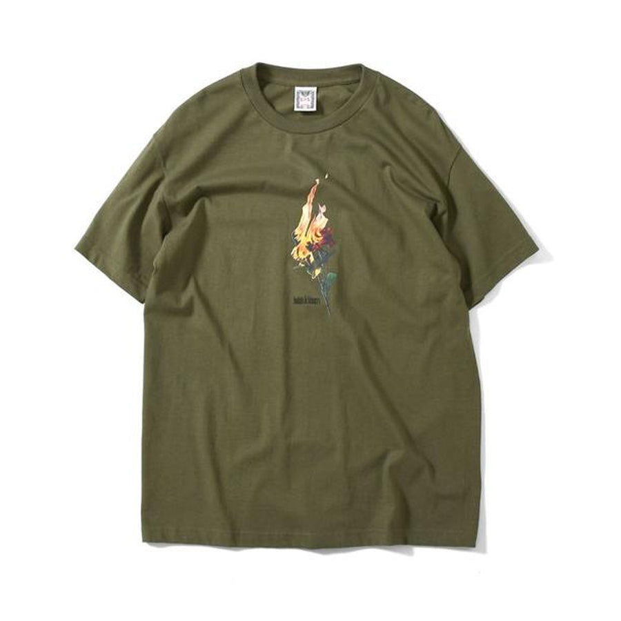 Flammable Rose Tee - Military Green