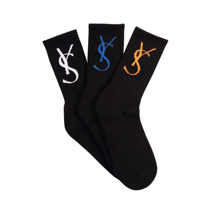 YS Socks 3 Pack - Black